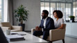 © Minar Aslanova - Business people working together in modern office. Blurred background with copy space. Created using generative AI tools