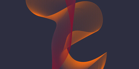Poster - modern abstract color flowing lines dynamic wave smooth geometric shapes soft curve lines with blend