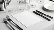 © Jojo* - Blank menu card on a restaurant table setting.