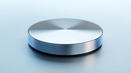 Poster - Polished metallic disc on a light background.