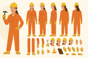 Poster - business people and workers group illustration in vector silhouette style
