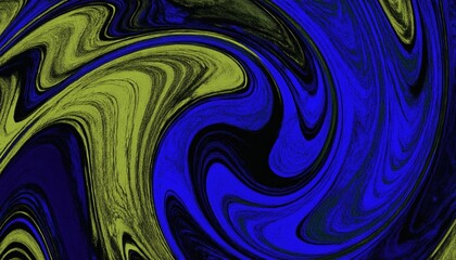 Aufkleber - swirling abstract motion of electric blue and neon yellow lines for creative digital design, web art, branding, or vibrant print media
