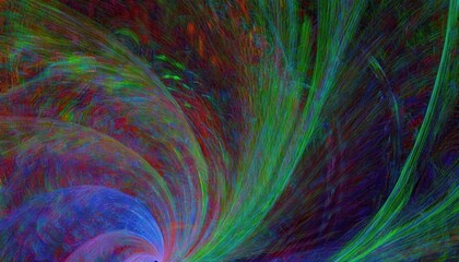 Poster - vibrant multicolor abstract wave with swirling motion and fine texture lines for digital art print, tech branding, or futuristic web design background


