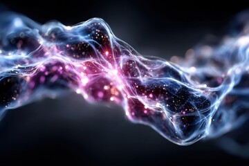 Fototapete - Colorful cosmic waves swirling in a dark universe creating a stunning visual experience