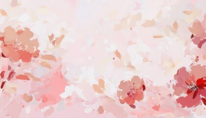 Leinwandbilder - abstract pink floral background with soft watercolor brushstrokes and delicate blossoms, ideal for website banner, wedding invitation, cosmetic branding, or elegant print design

