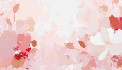 Poster - abstract pink floral background with soft watercolor brushstrokes and delicate blossoms, ideal for website banner, wedding invitation, cosmetic branding, or elegant print design

