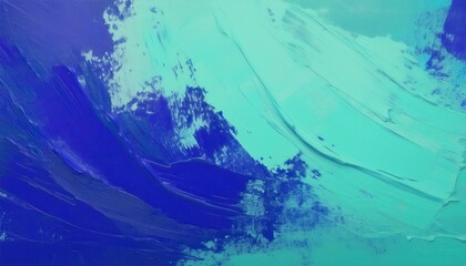 Aufkleber - abstract cyan paint splash on ultramarine background for modern web design, tech branding, digital art print, or futuristic concept layout with bold texture and dynamic brushstroke elements

