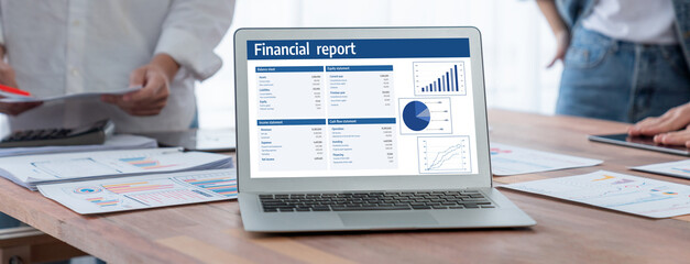 Leinwandbilder - Business data dashboard provide business intelligence analytic for marketing strategy planning brisk with big data set to analyze customer demands and foreseeing business future