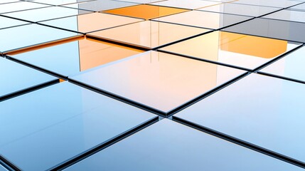 Fototapete - Abstract Geometric Composition with Reflective Cubes