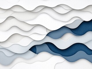 Fototapete - Abstract Navy and Gray Layered Wave Pattern