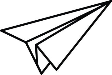 Poster - Outline Paper Plane Icon, Simple Minimalist Message and Communication Symbol AI Generative