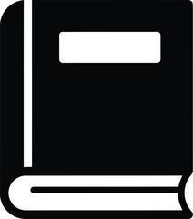 Poster -  Solid Black Closed Book Icon, Simple Education and Knowledge Symbol AI Generative