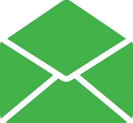 Poster - Green Open Mail Envelope Icon, Simple Minimalist Email or Message Symbol AI Generative