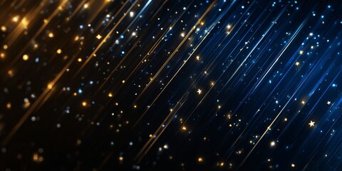 Poster - Bright streaks of light drift across a dark space background filled with vibrant stars and abstract patterns in a mesmerizing cosmic display