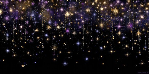 Poster - Brilliant cosmic display of shimmering stars in a deep space setting with abstract patterns