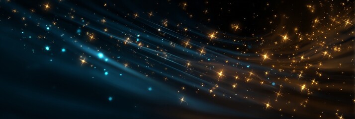 Poster - Vibrant abstract space background with shimmering stars and flowing light patterns
