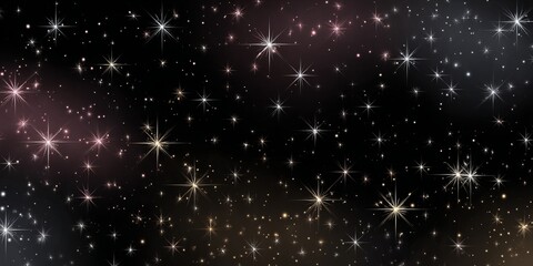 Poster - Vast expanse of sparkling stars in a cosmic background with abstract patterns in deep space