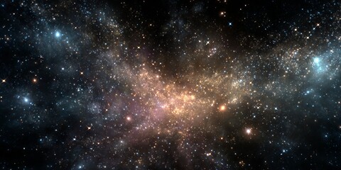 Poster - Colorful abstract representation of a vibrant cosmic background with stars and nebula