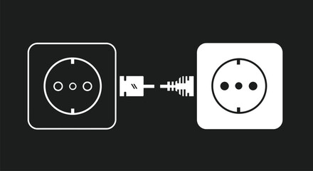Poster - Connecting Power Outlets and Plug, Simple Electrical Energy Flow Icon AI Generative