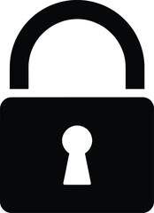 Poster - Solid Black Padlock Icon isolated on transparent background - AI Generative