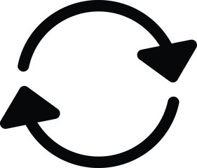 Poster - Black Refresh Recycle Arrows Icon. Circular Loop, Sync, Update Symbol for Web, App UI. Minimalist Vector Graphic Illustration. AI Generative
