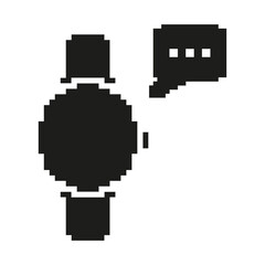 Fototapete - Smartwatch With Speech Bubble Icon. Communication And Notification Alert Symbol. Digital Interaction And Connectivity. Isolated Vector Illustration