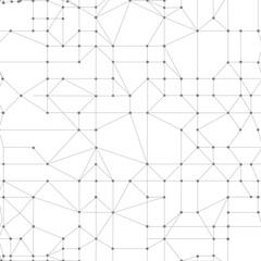 Leinwandbilder - Abstract polygonal space. Dots connected by lines. Abstract wave. Minimalist mesh.