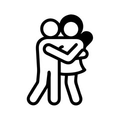 Poster - two figures hugging in a minimal style icon for parents' day