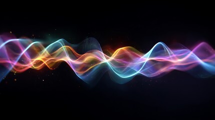 Aufkleber - Abstract Colorful Wave Background Digital Art Design Vibrant Flowing Energy Motion Graphic Smooth Lines Rainbow Hues Modern Technology Illustration Futuristic Style Bright Neon    