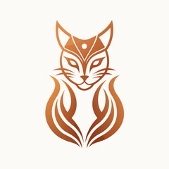 Aufkleber - Stylish vector illustration of a fox logo featuring sleek lines and a bold design, perfect for branding or artistic projects