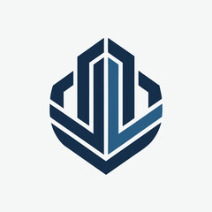 Poster - Vector illustration of a modern logo design featuring organic elements with a blue and orange color scheme for branding purposes