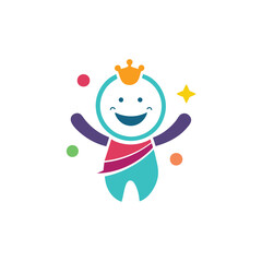 Poster - Colorful vector illustration of a cheerful cartoon character with a cute design representing joy and playfulness in a friendly and vibrant style