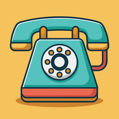Aufkleber - Colorful vintage telephone design with a unique retro style suitable for various creative projects and branding purposes