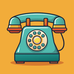 Aufkleber - Colorful vintage telephone design with a unique retro style suitable for various creative projects and branding purposes