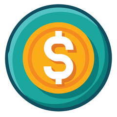 Poster - Vector illustration featuring a circular logo with a dollar sign, designed for financial themes in marketing and branding projects