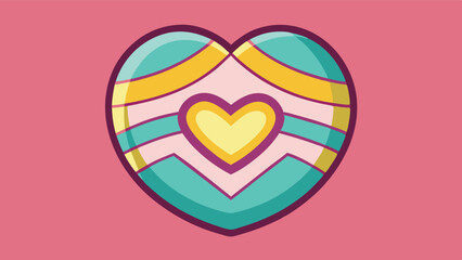Aufkleber - Colorful heart logo design featuring layers of vibrant stripes and a central heart shape, ideal for various branding and creative purposes in modern graphic design
