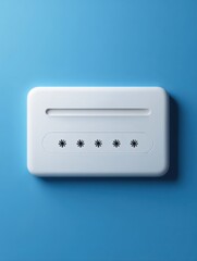 Poster - Design of Broken Password Entry Field Illustrating Minimalistic Approach on a Blue Background