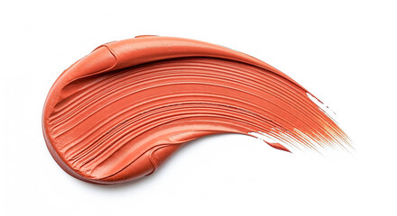 Aufkleber - Smear of reddish makeup foundation on white background