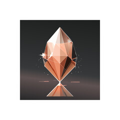 Aufkleber - Abstract geometric crystal formation with facets and reflective surfaces