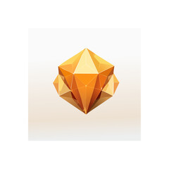 Poster - Abstract geometric shape with golden hues and intricate polygonal facets