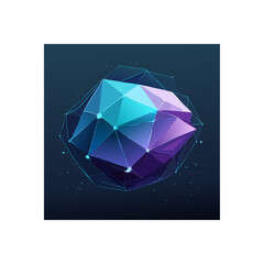 Poster - Abstract geometric shape with light and shadow in polygonal design style