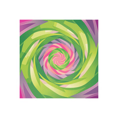 Poster - Abstract swirling pattern with green, pink, and purple hues in a spiral design