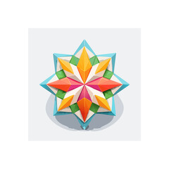Poster - Colorful geometric star illustration with a vibrant and modern design style