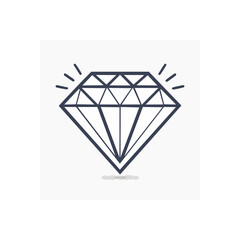 Poster - Elegant diamond vector illustration with geometric facets and sparkling lines