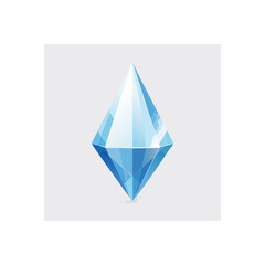 Poster - Faceted blue diamond shape shines brightly with a glossy texture