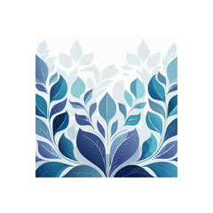 Poster - Serene blue foliage arrangement with elegant leaf patterns and calming hues