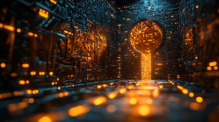 Poster - Glowing Keyhole Portal: A Digital Gateway to the Unknown