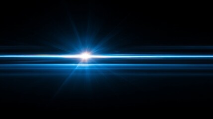Aufkleber - Abstract Blue Light Rays Background Digital Art Design Bright Glowing Energy Speed Lines Futuristic Technology Modern Graphic Illustration Dark Space Starburst Cosmic Neon Shiny   
