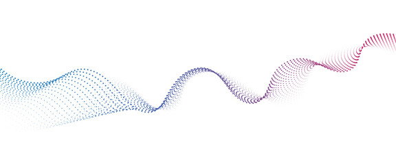 Leinwandbilder - Flowing Dot Wave halftone gradient pattern on transparent background	
