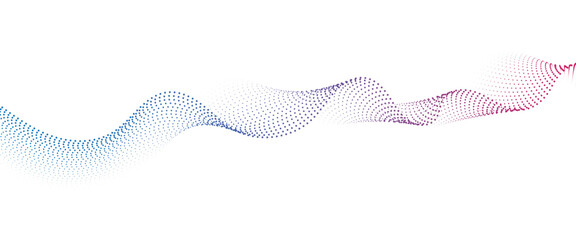 Leinwandbilder - Flowing Dot Wave halftone gradient pattern on transparent background	
